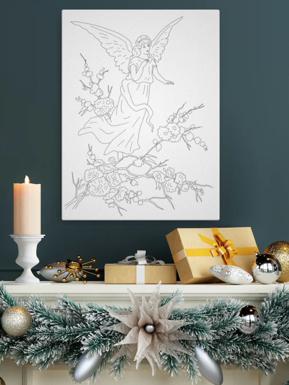 Color-Your-Own Christmas Angel on Canvas product image (1)