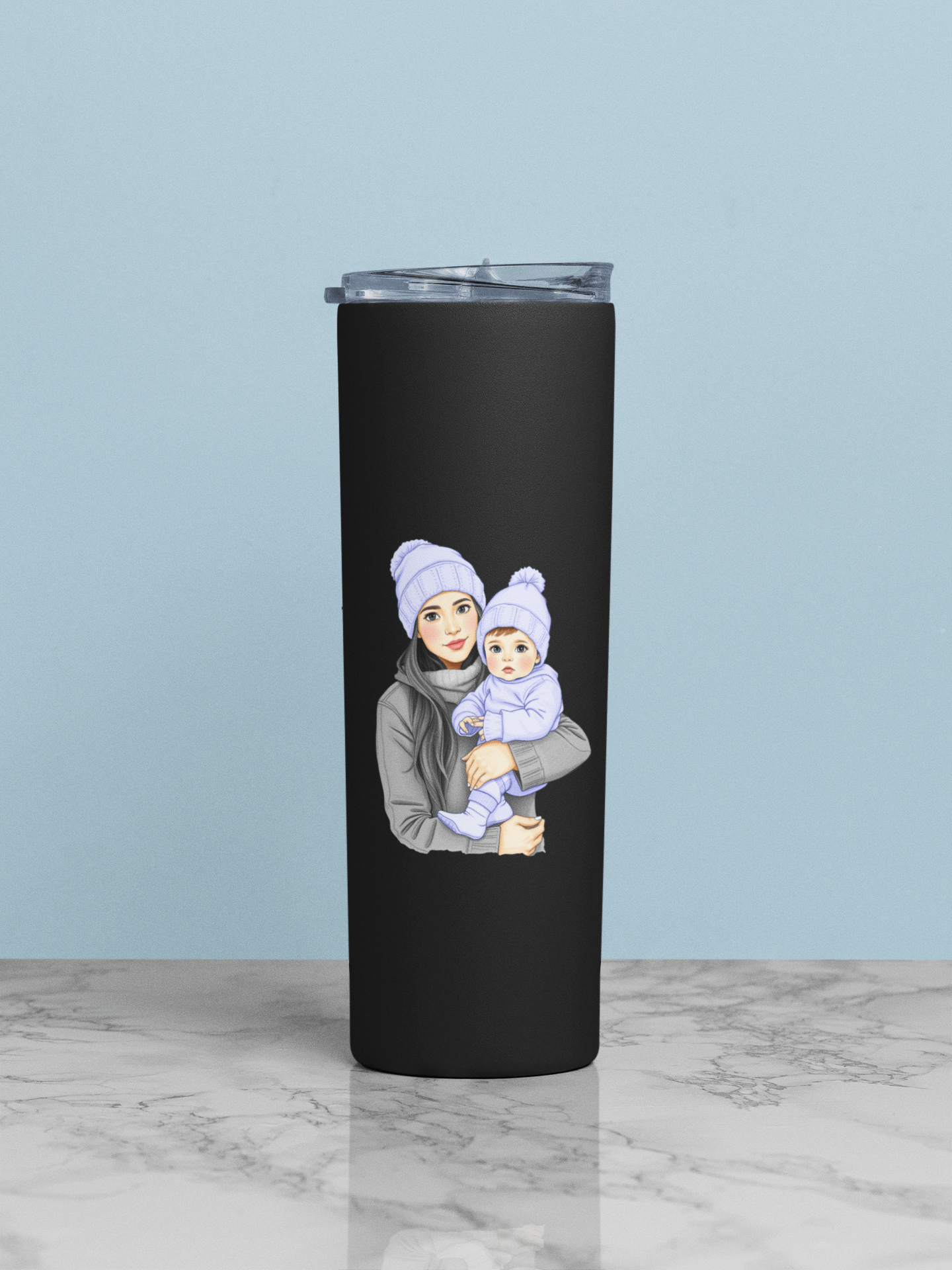 Stay Refreshed, Mama - Tumbler for Boy Moms - Green eyes, Black hair product image (1)