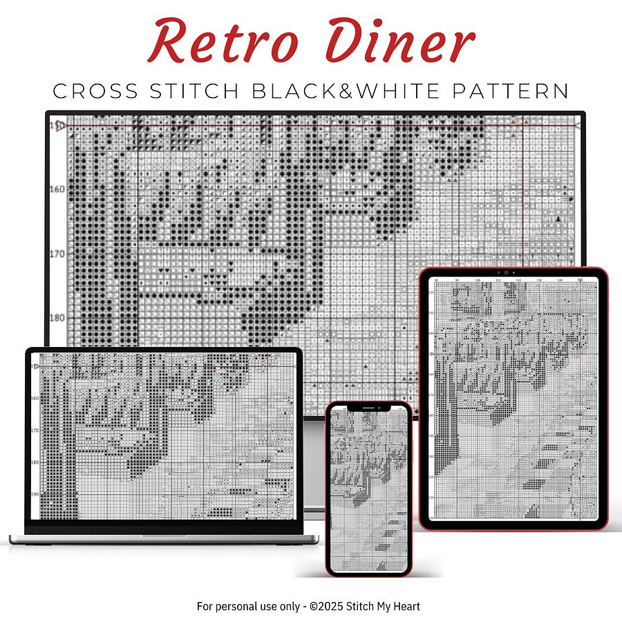 Retro Diner Cross Stitch Pattern product image (4)