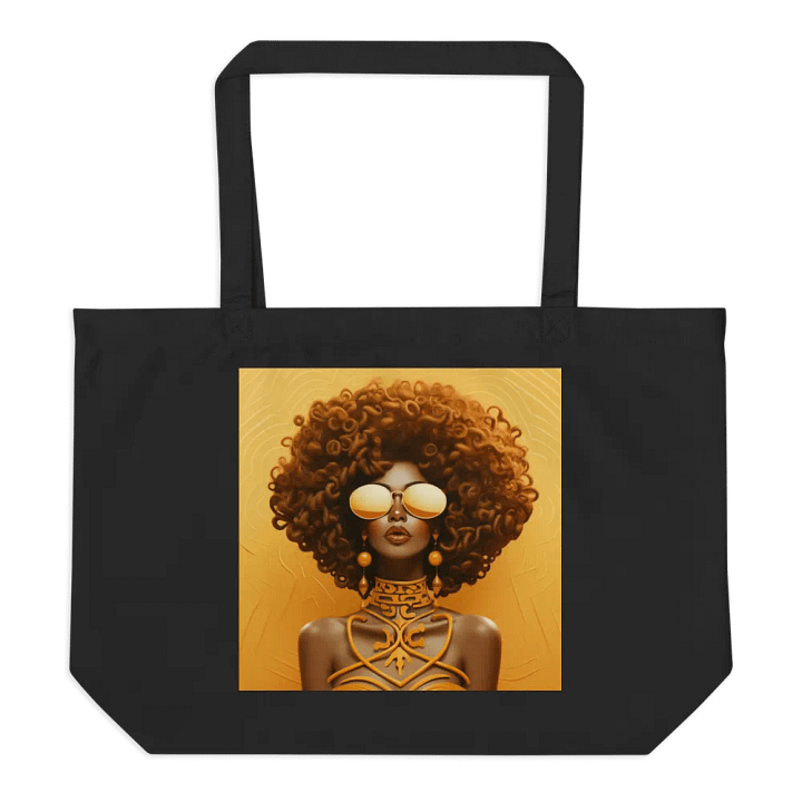 Stylish Afro Woman Illustration Tote Bag, Unique Fashion Art Print, Casual Shoulder Bag, Trendy Shopper Bag, Versatile Carryall product image (1)