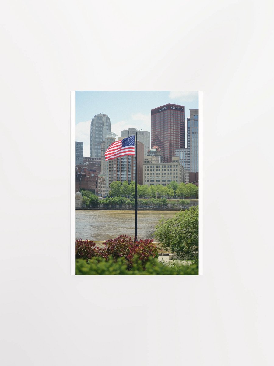 Pittsburgh - BNY Mellon Center, K&L Gates Building and U.S. Flag - print/poster product image (1)