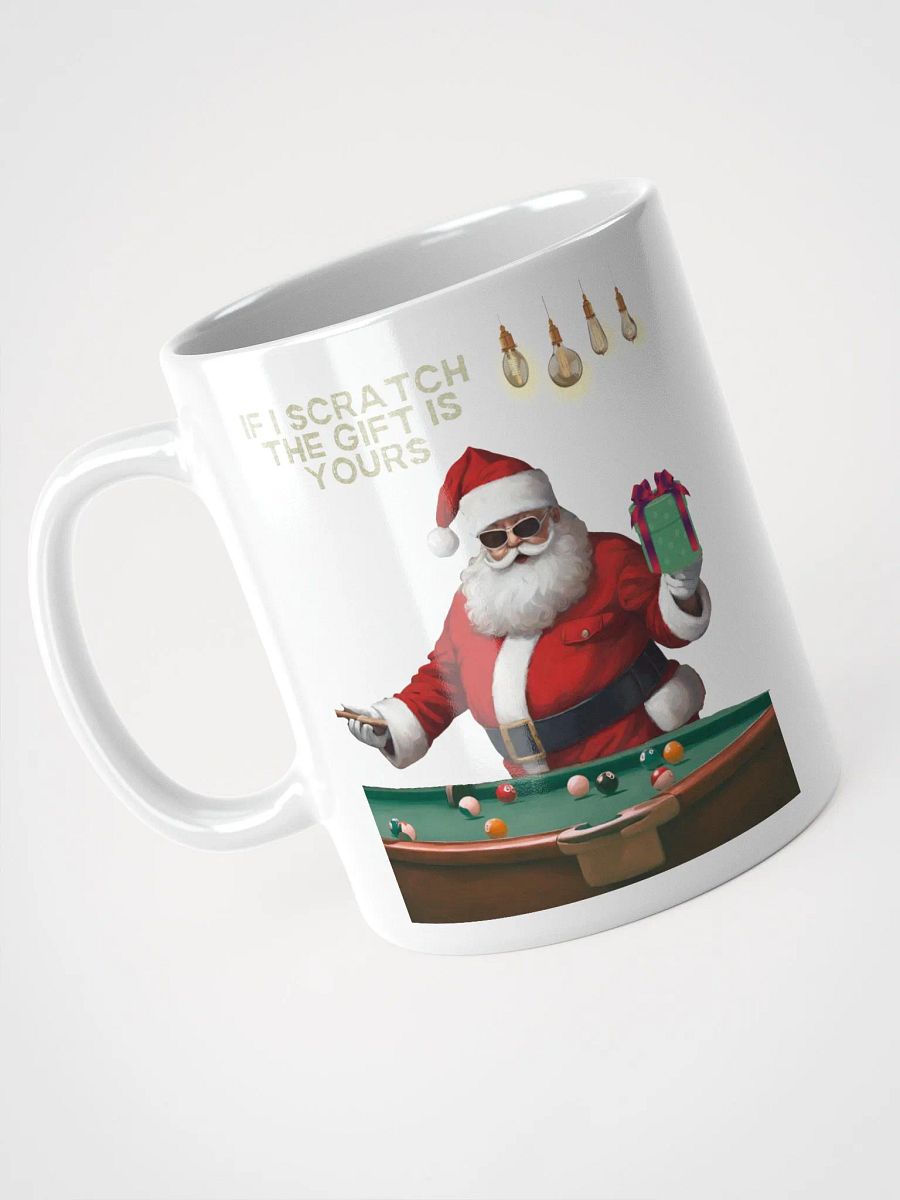 If I Scratch The Gift Is Yours - Pool Shark Santa White Mug product image (8)