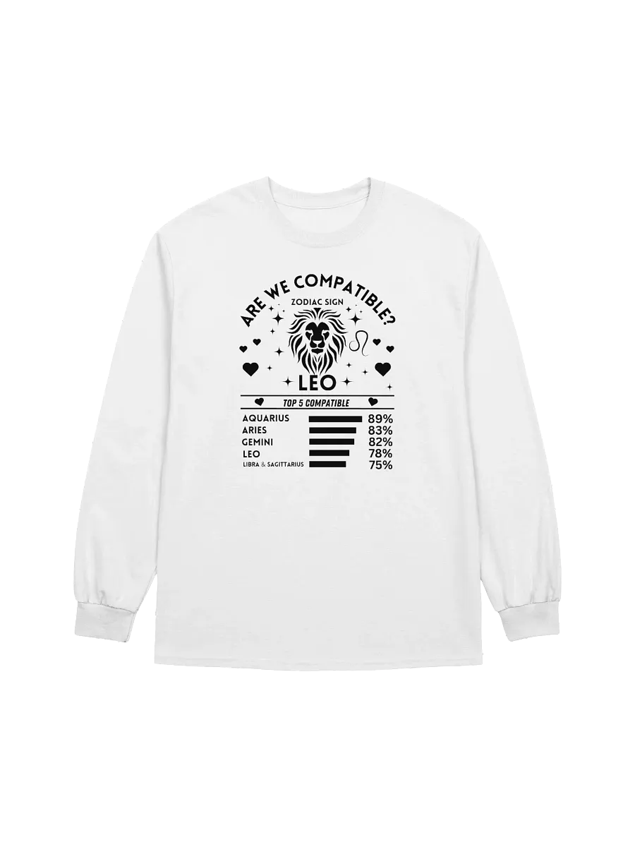 Leo Zodiac Sign Romantic Compatibility - Gildan Ultra Cotton Unisex Long Sleeve T-Shirt - Light Colors product image (2)