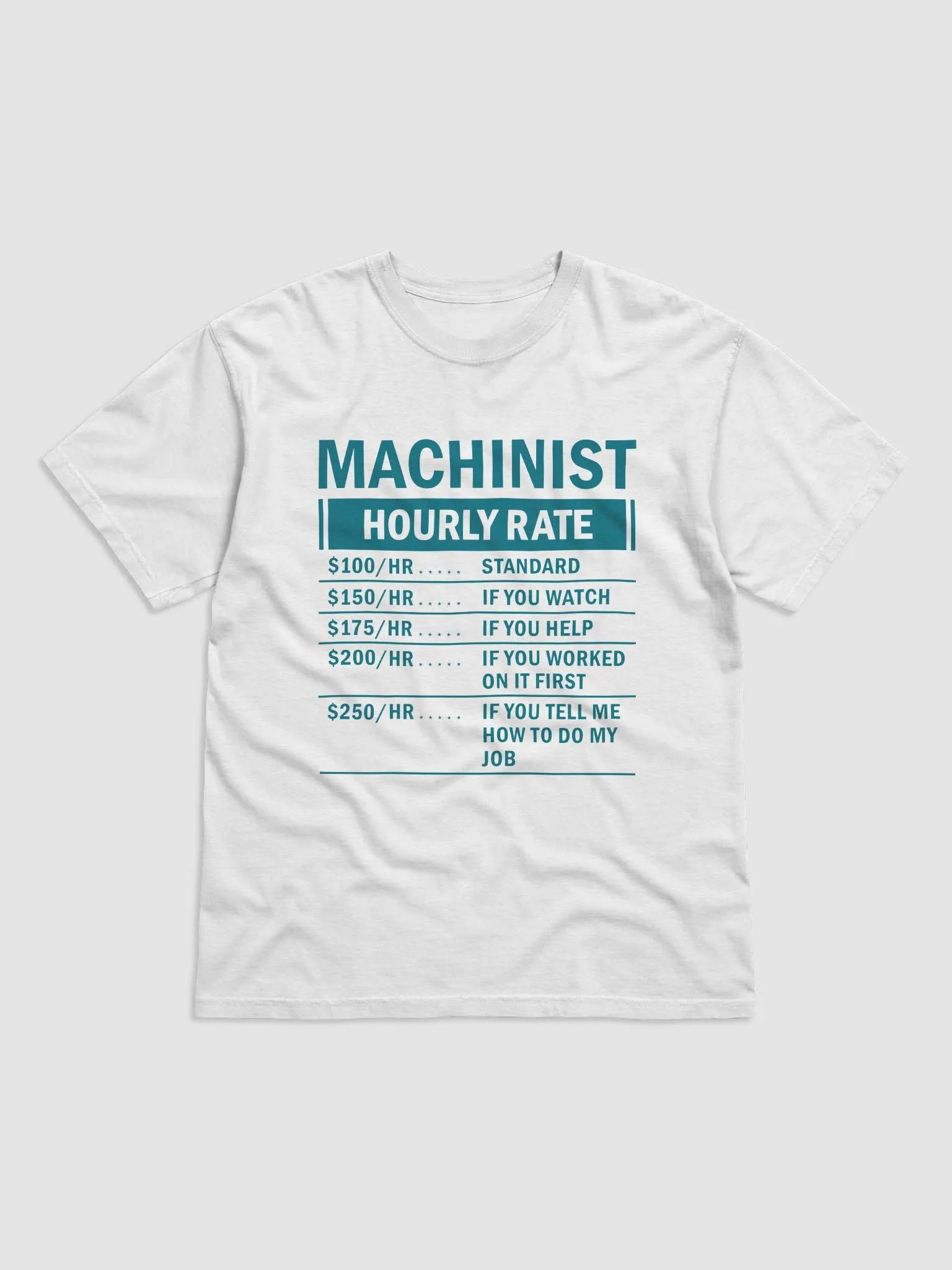 Machinist Hourly Wage Funny T-Shirt product image (1)