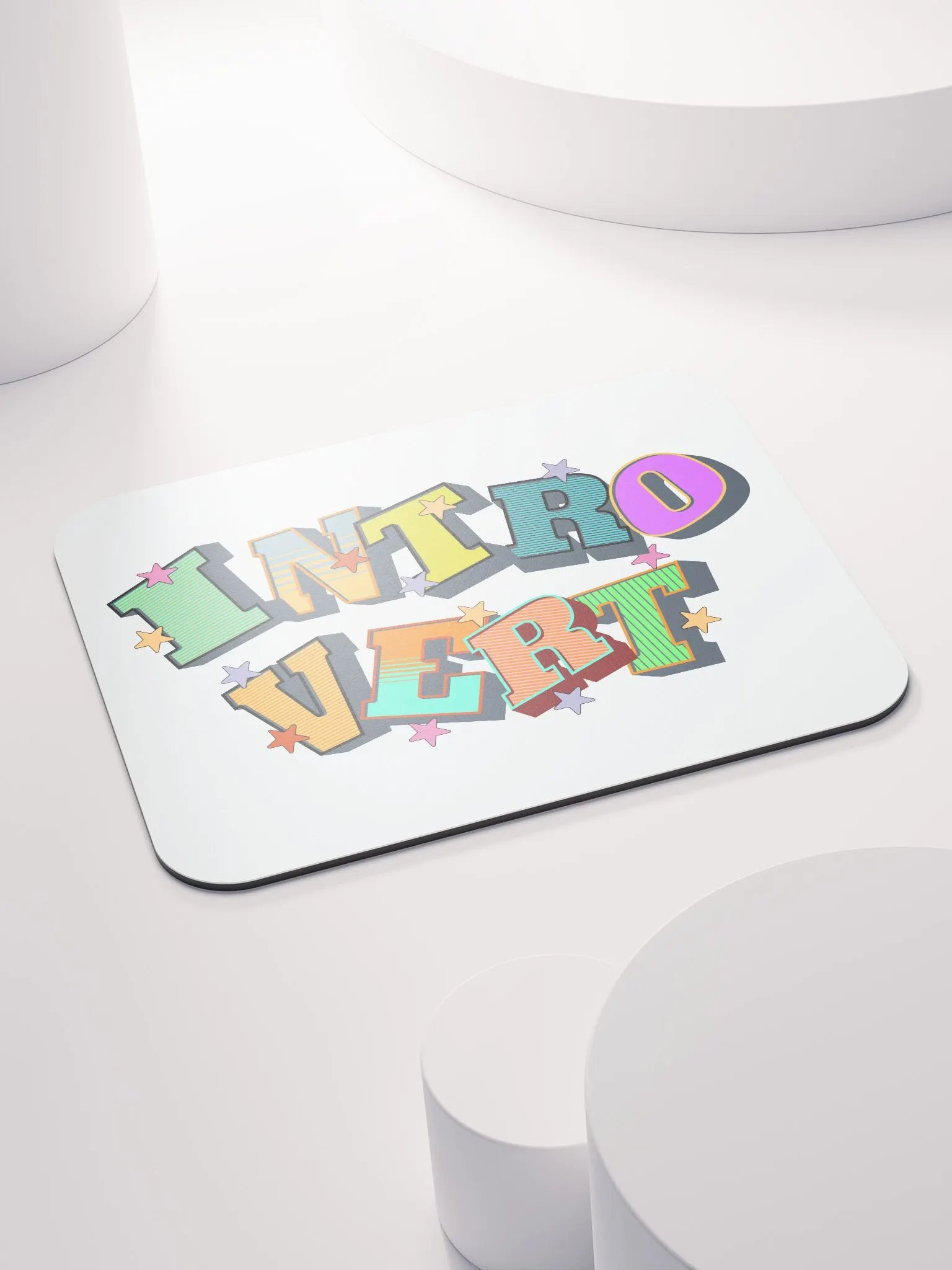 Introvert Block Letter Starry Mouse Pad product image (4)