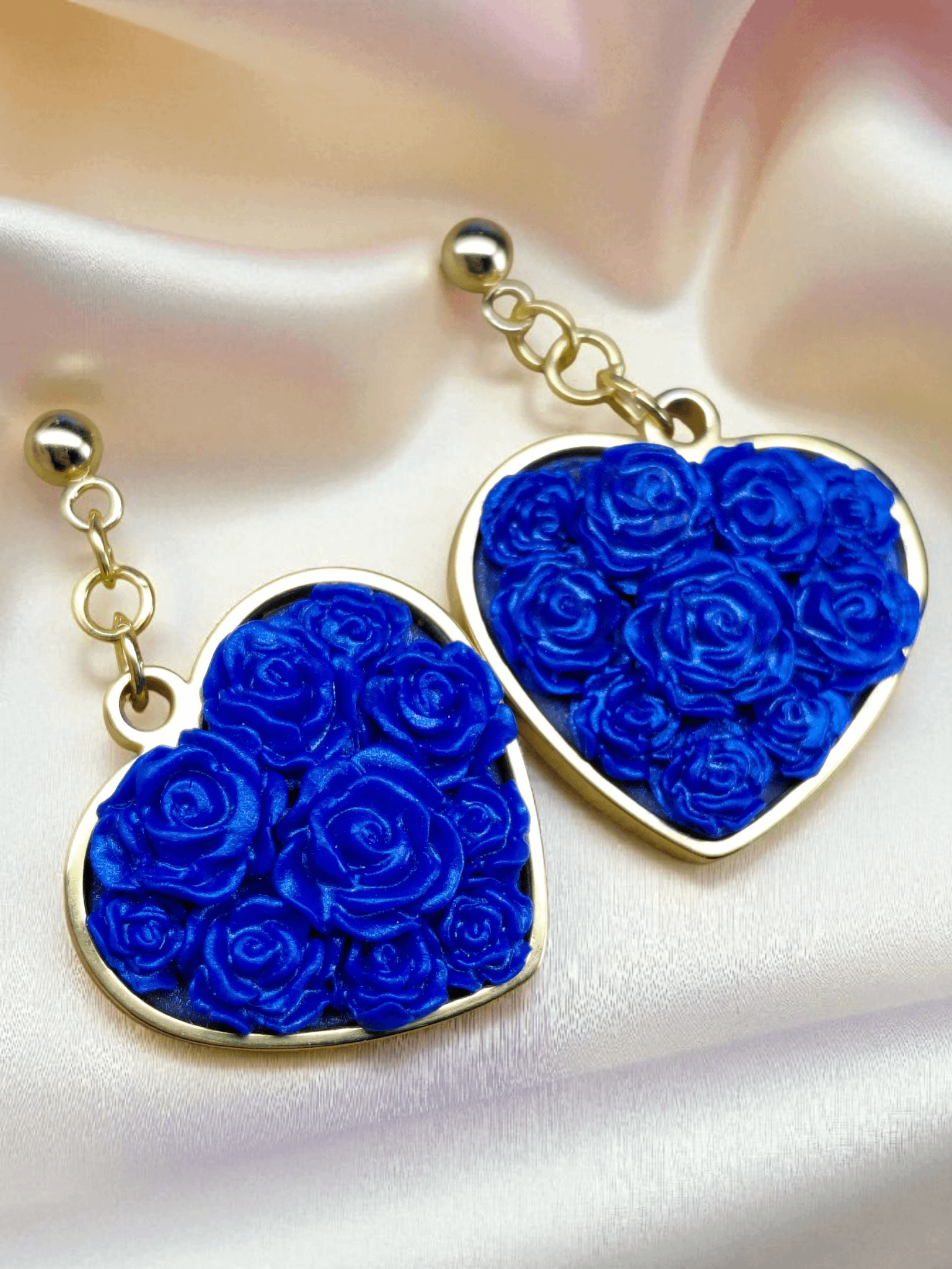 Copy of Heartbox of Roses Earrings (Blue) product image (1)