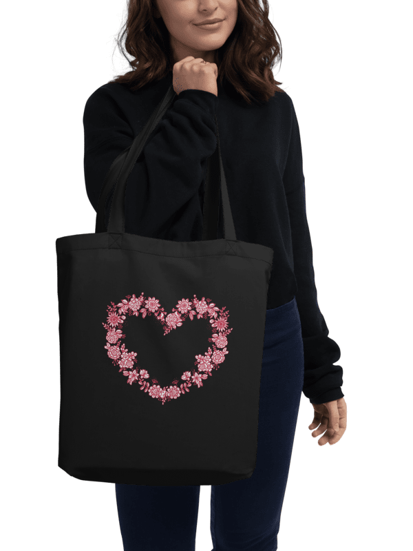 Red Floral Heart Eco-Friendly Tote Bag product image (1)