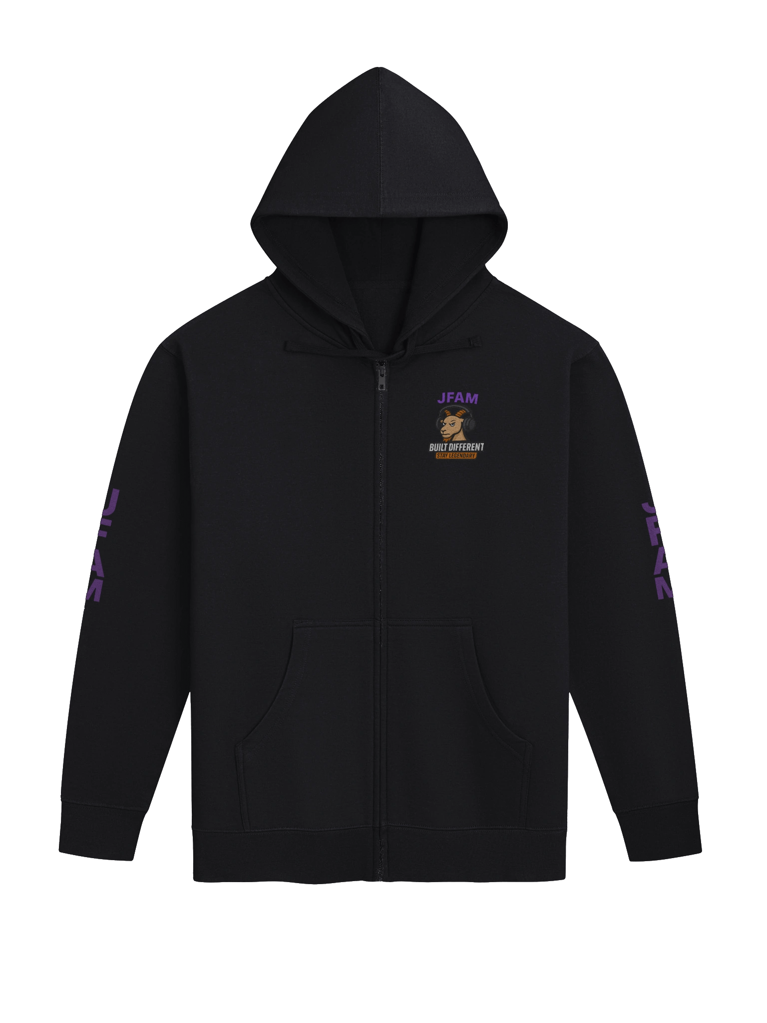JFAM Bold Purple Letter Stack Zip-Up Hoodie product image (1)