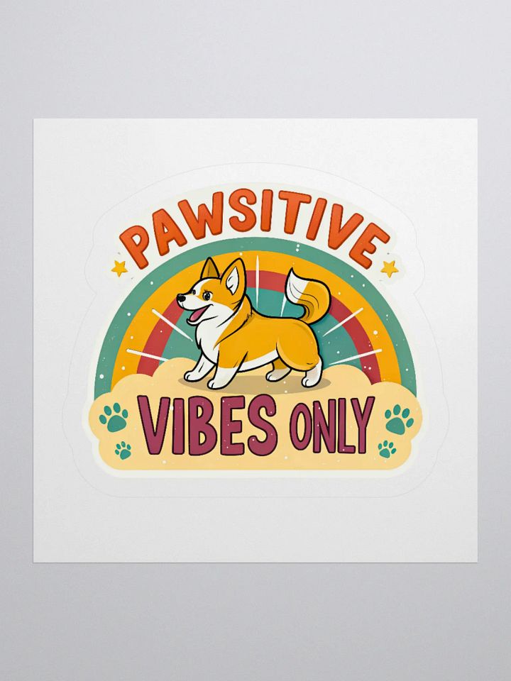 Pawsitive Vibes Corgi Kiss Cut Stickers product image (2)