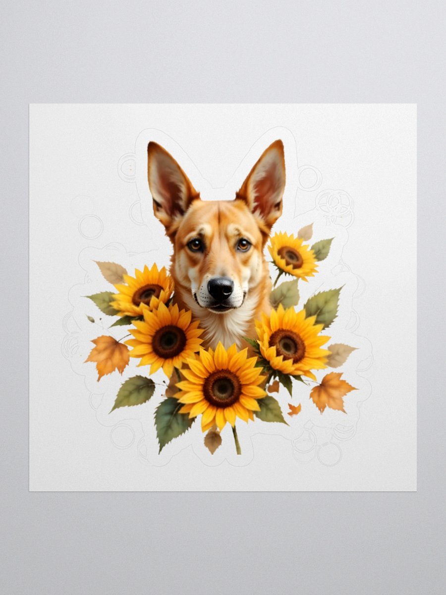 Potcake and Sunflowers Sticker product image (1)