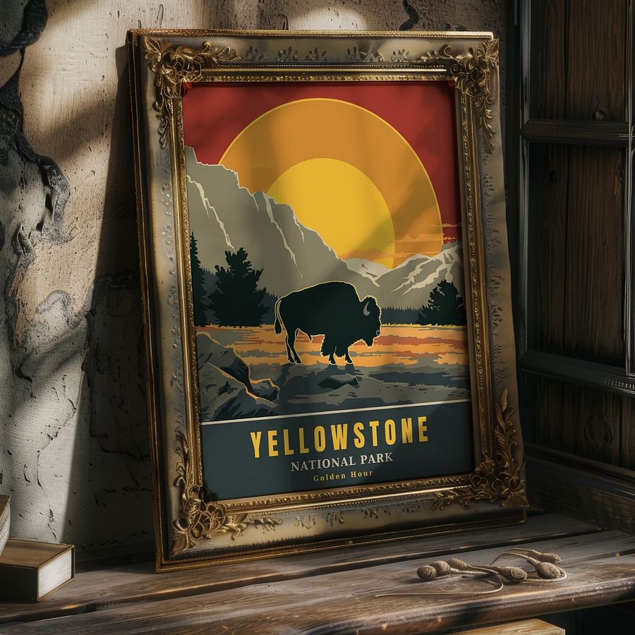 Yellowstone National Park Retro Travel Poster product image (25)