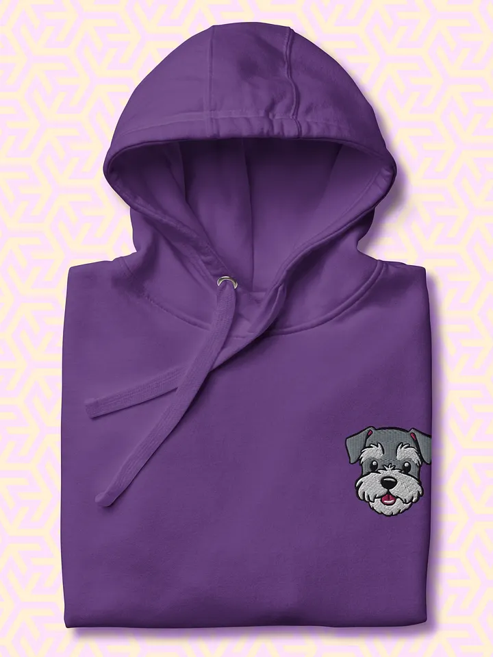 Happy Miniature Schnauzer Pup Embroidered Premium Hoodie product image (2)
