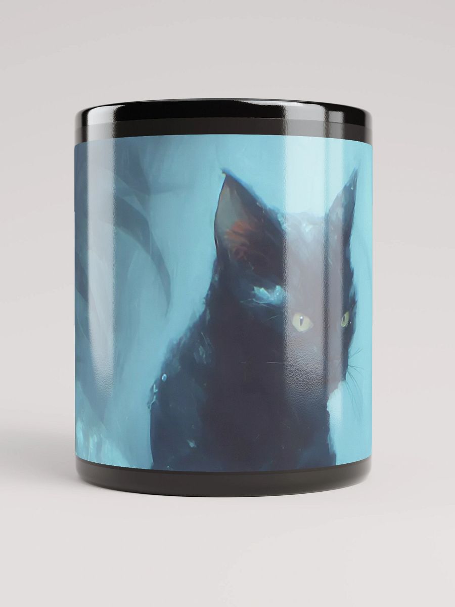 Mystical Feline Dream Black Glossy Mug product image (1)