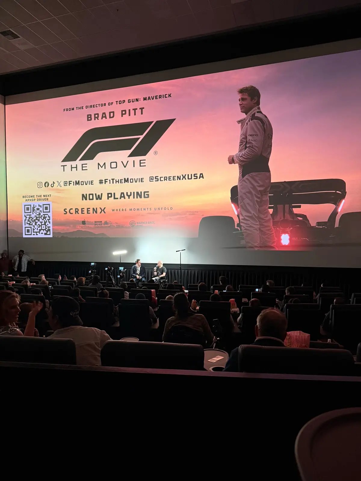 Thanks @SCREENX and @ColliderDotCom for the awesome @F1 Movie screening. Fun Fact: #JosephKosinski confirmed Screen X used extra footage from his scenes to help fill the side screens just like in #TopGunMaverick, even consulting how to present F1 on Screen X. #F1TheMovie #ScreenX #F1 