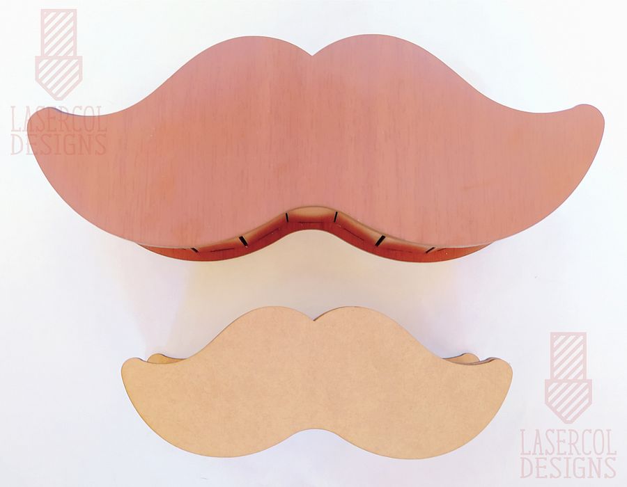 Mustache Shaped Father's Day Gift Boxes (2 Sizes) - Laser Cut Files product image (3)