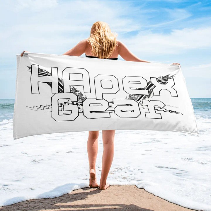 White HApex Gear Black Logo - White Sublimated Towel product image (2)
