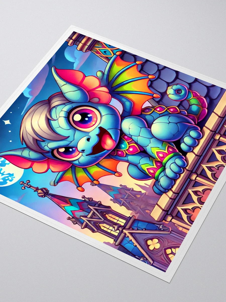 Vibrant Chibi Gargoyle Vinyl Sticker – Rainbow Protector product image (8)