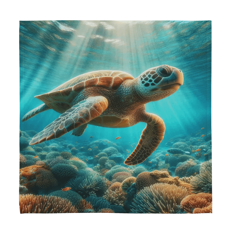 Underwater Symphony Cloth Napkin Set | AI Design beautiful underwater life product image (9)