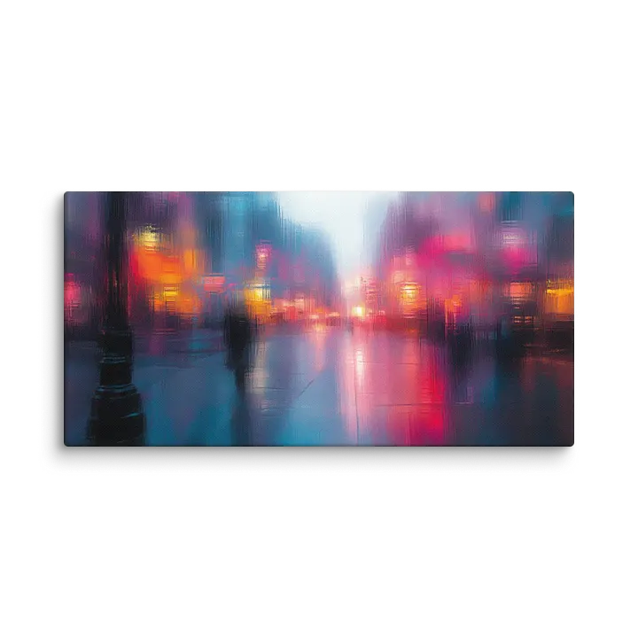 City Lights Veil - Abstract Canvas Landscape Print product image (1)