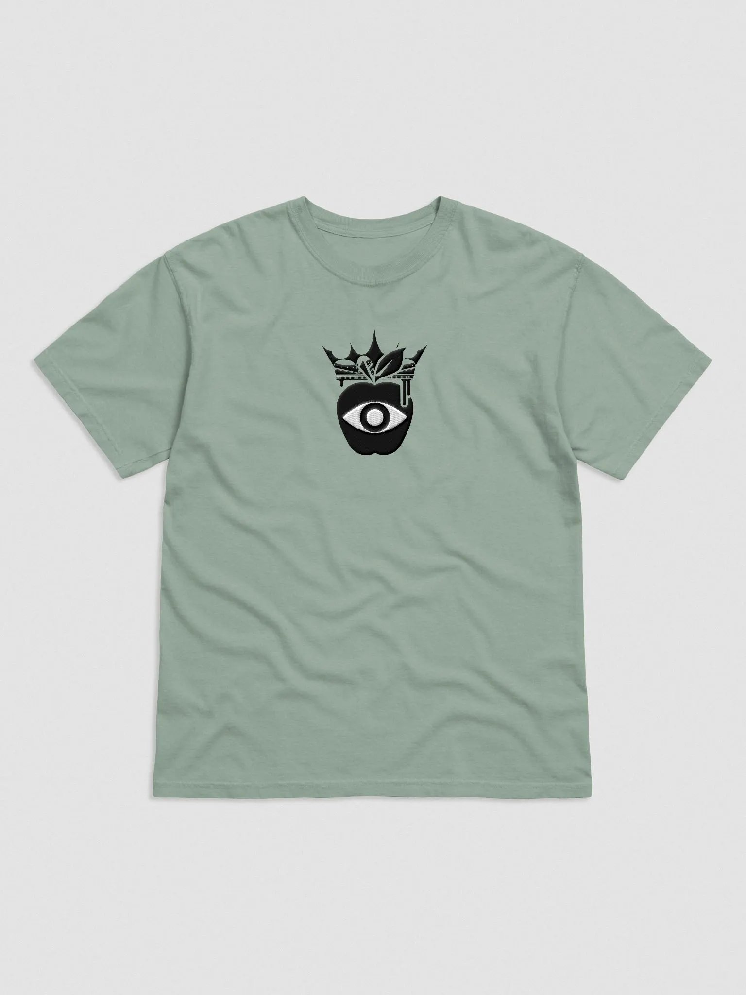 Crowned Apple (Black on Light) Embroidered ✦ Comfort Colors Garment-Dyed Heavyweight T-Shirt product image (6)
