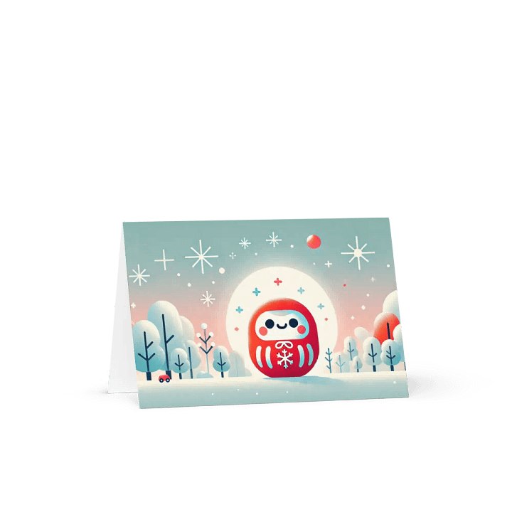 Winter Daruma Festive Greeting Card product image (1)