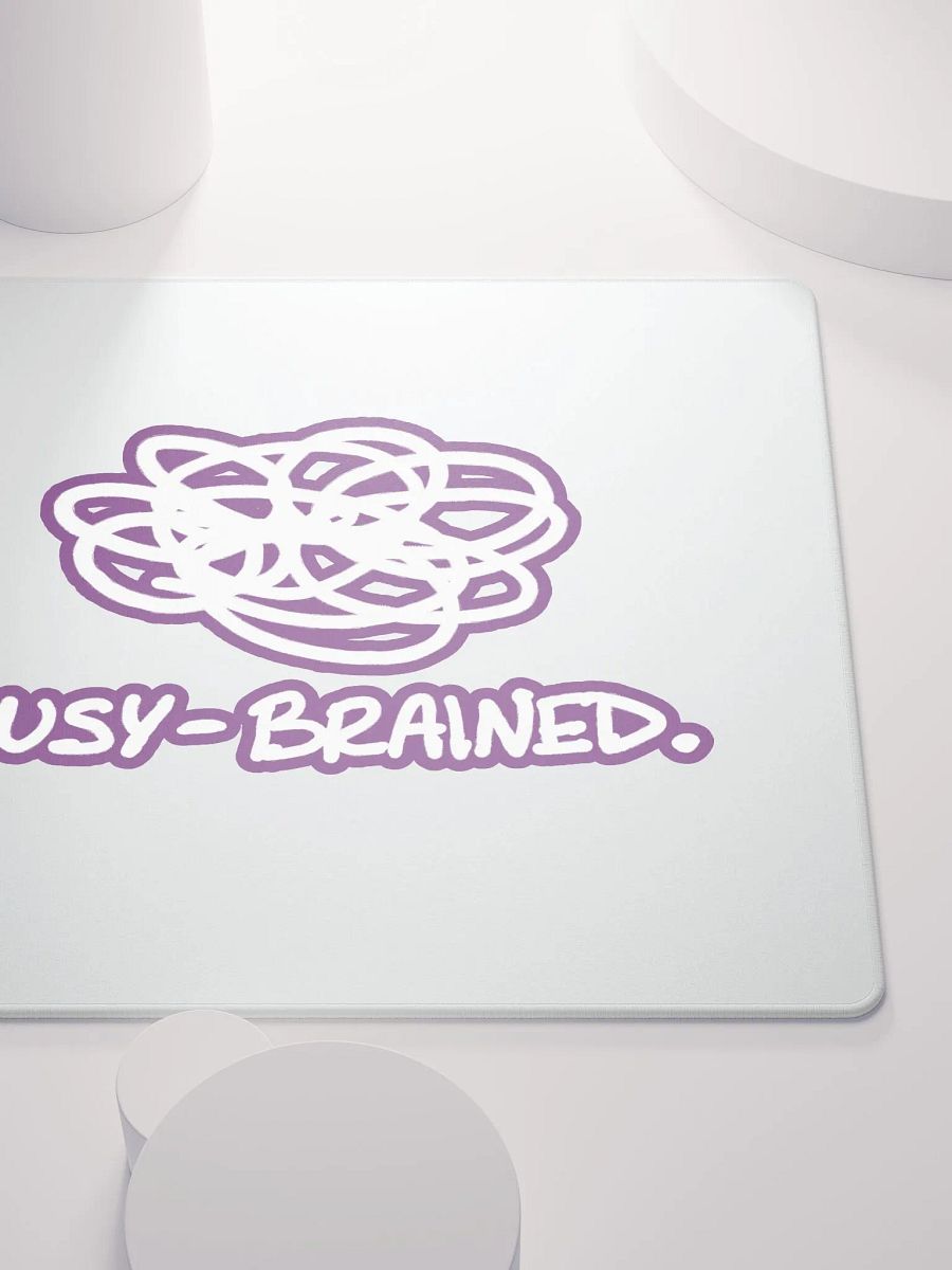 BUSY-BRAINED (lined design, #763D7D) mouse pad product image (5)