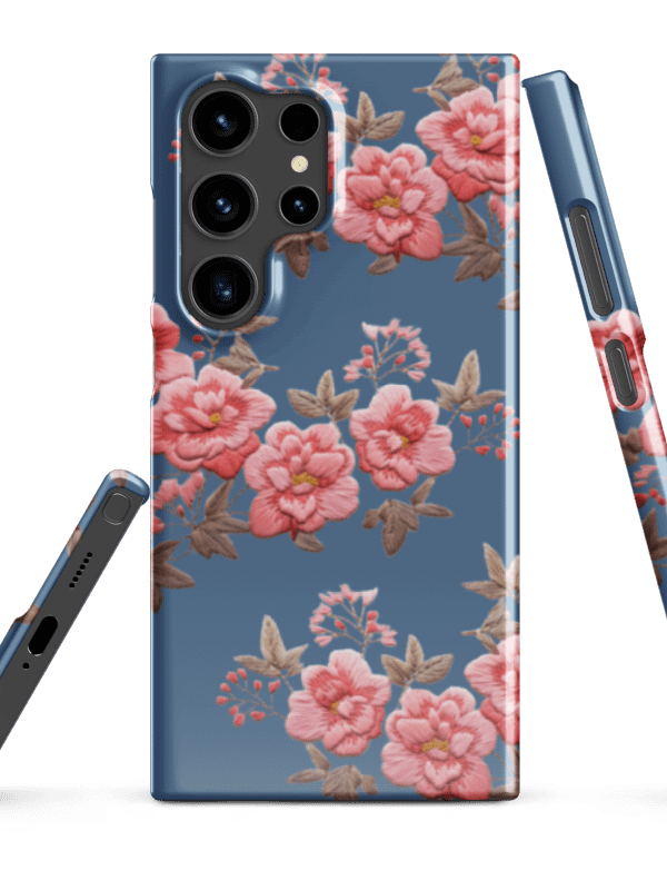 Blue Summer Garden Snap Case for Samsung® with Embroidery Effect - GESTICKTE ROSEN SCHUTZHÜLLE BLAU product image (5)