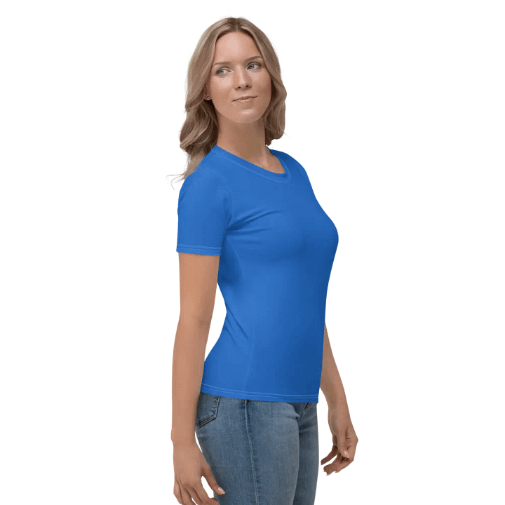 Plain Cobalt Blue Light Summer Women's Crewneck Polyester Heavyweight Premium T-Shirt by Treasure Pie product image (2)