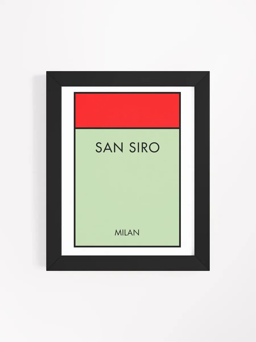 San Siro Stadium AC Milan Monopoly Title Art Framed Print product image (4)