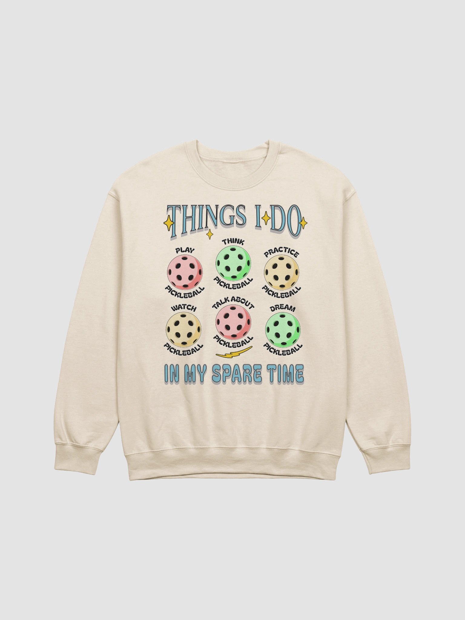 Things I Do In My Spare Time Pickleball Playful Crewneck Sweatshirt product image (19)