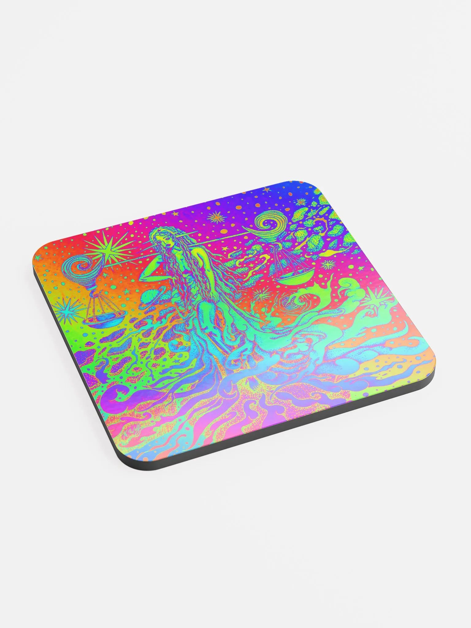 Limited edition Full Rainbow Libra Zodiac coaster product image (2)