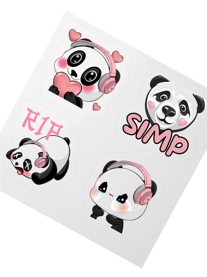 Panda Expressions Kiss Cut Stickers product image (2)