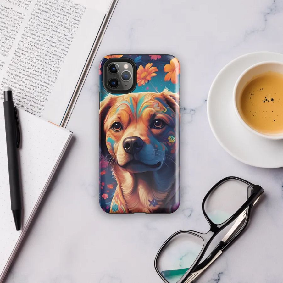 Pawsitively Petal Power: Floral Doggy Delight iPhone Case product image (6)