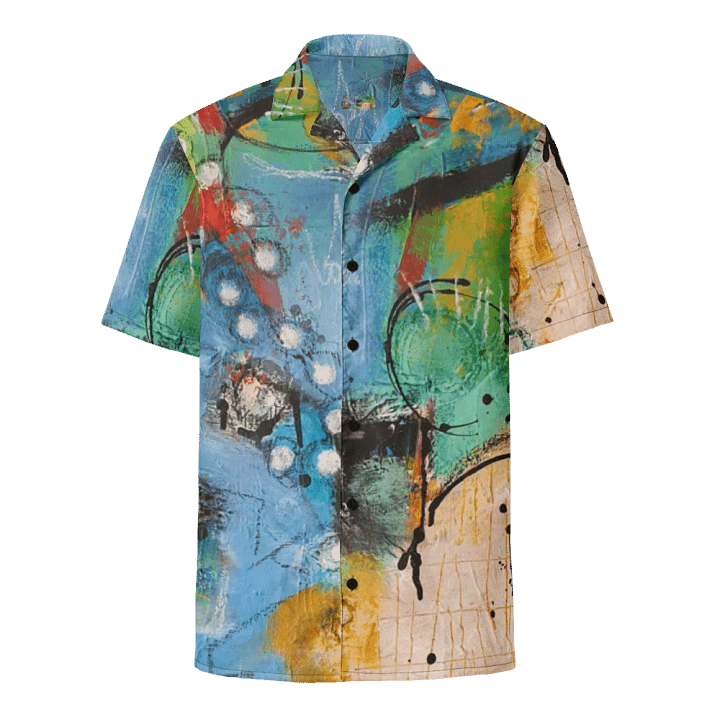original painting abstract, by b.reters printed on hawaian shirt product image (1)