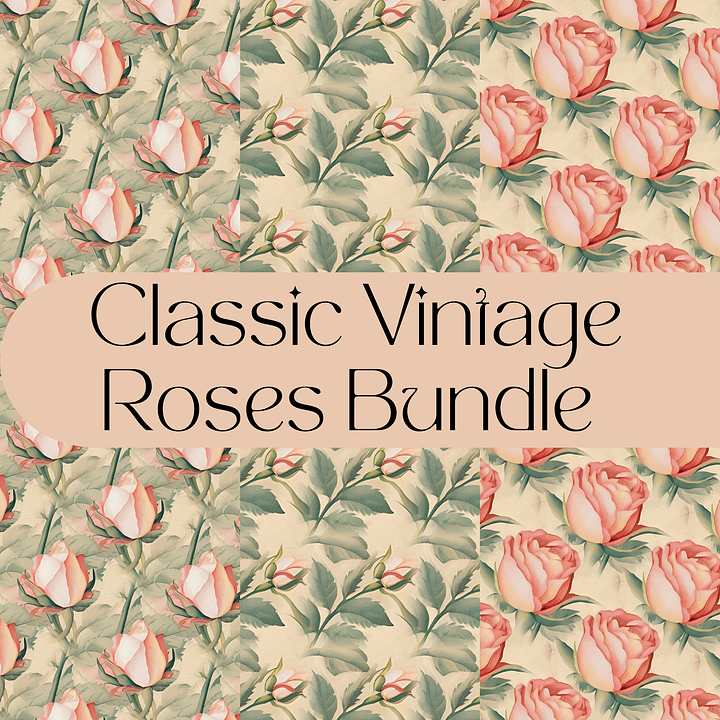 Classic Vintage Roses Paper Pack Bundle product image (1)