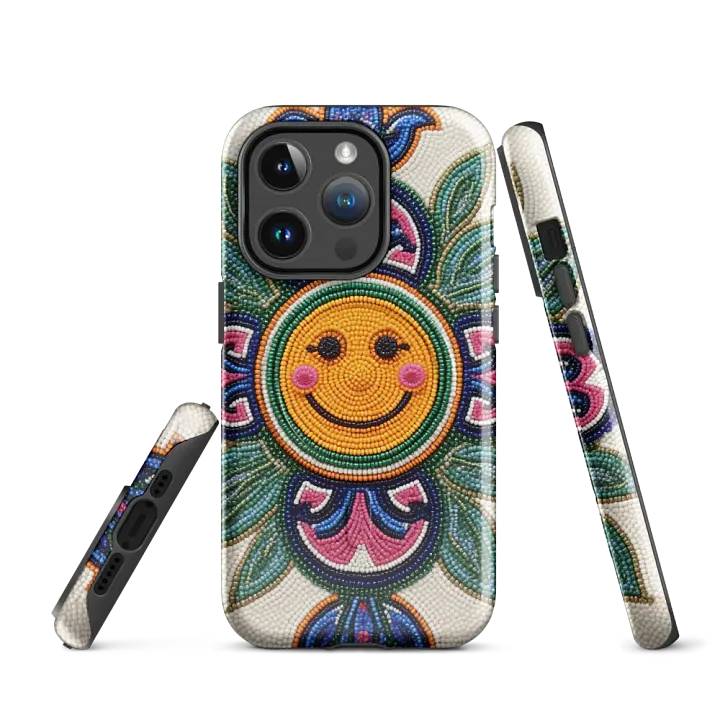 Smiley Face with Flowers iPhone® Tough Case product image (3)