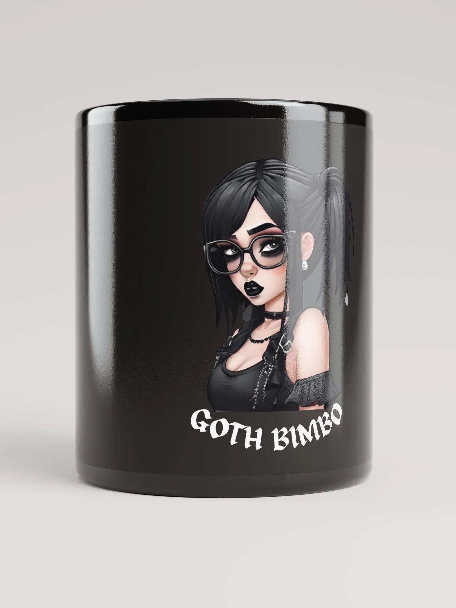 black glosssy logo mug product image (5)