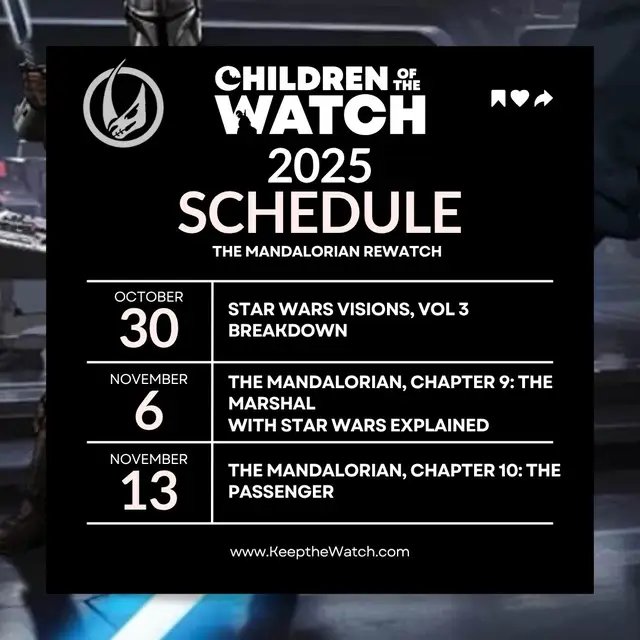 Check out the podcast schedule for the rest of the year with some very special guests! #themandalorian #starwars #fyp #Meme #starwarstiktok 