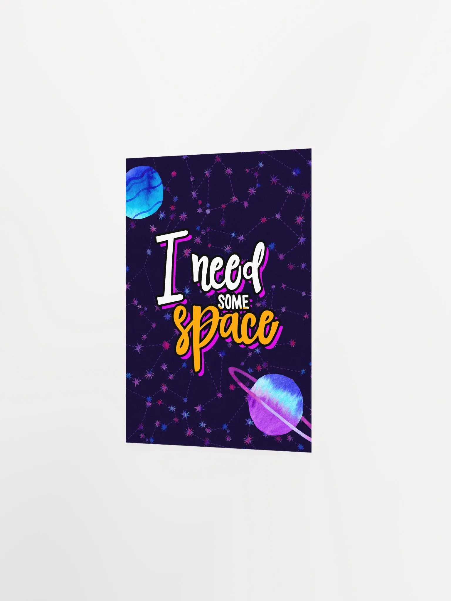 I need some space [neon/synthwave/vaporwave/watercolor] — aesthetic watercolor poster, neon space poster, retrowave poster, motivation quotes product image (7)