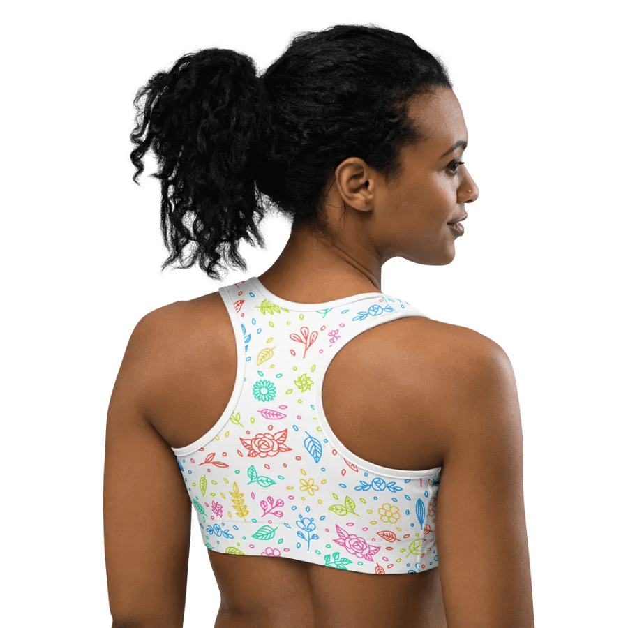 Blossom Beat Sports Bra - Colorful Workout Companion product image (4)