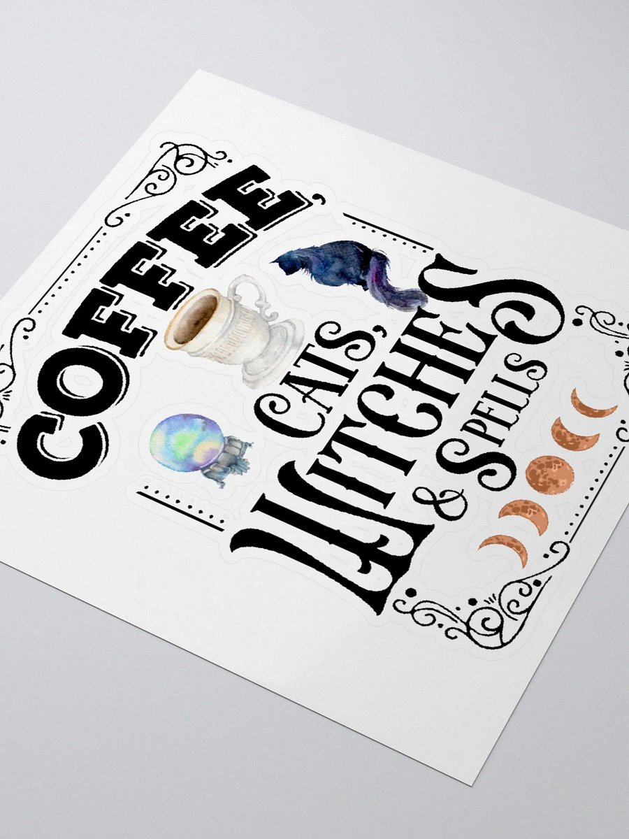 Coffee, Cats, Witches, and Spells STICKER - Witchy, Kitchen Witch, Magic Kitchen Gift product image (3)