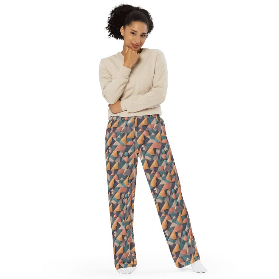Geometric Fusion Wide-Leg Pants product image (11)