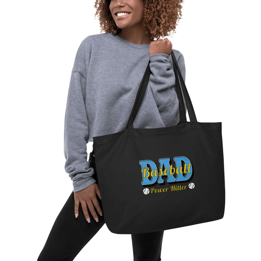 Dad Baseball Power Hitter Eco-friendly Organic Tote product image (3)