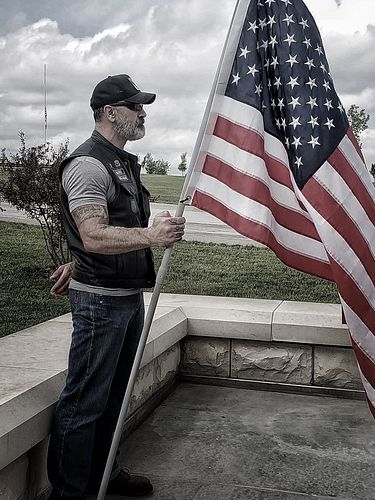 Laying a Marine to rest yesterday. 
#FlagDay
#PatriotGuardRiders