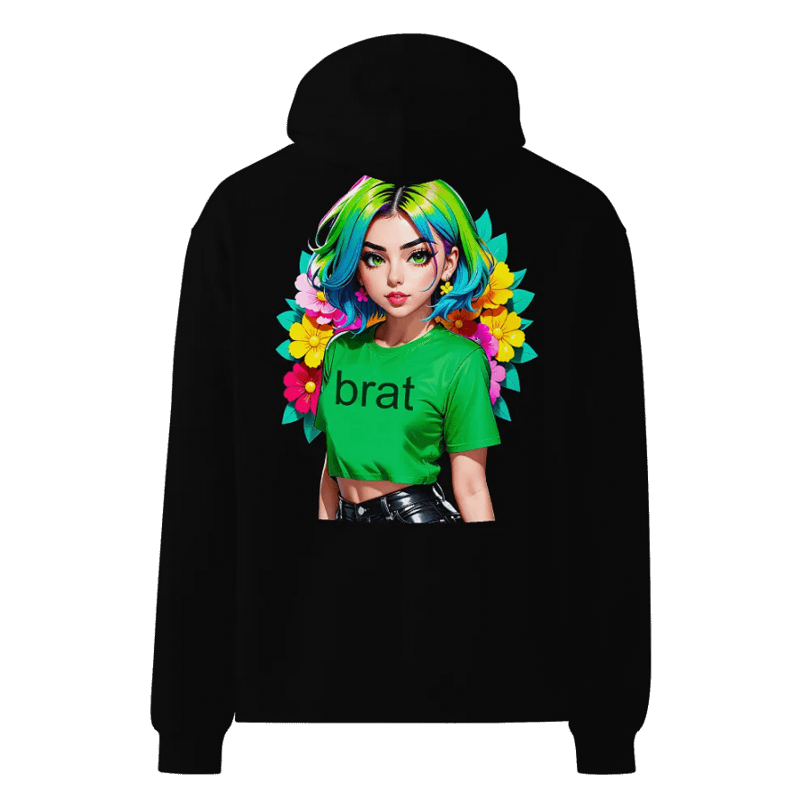 Brat - Premium Hoodie (Black) Brat Life - v1 (Back Printed Design) product image (1)