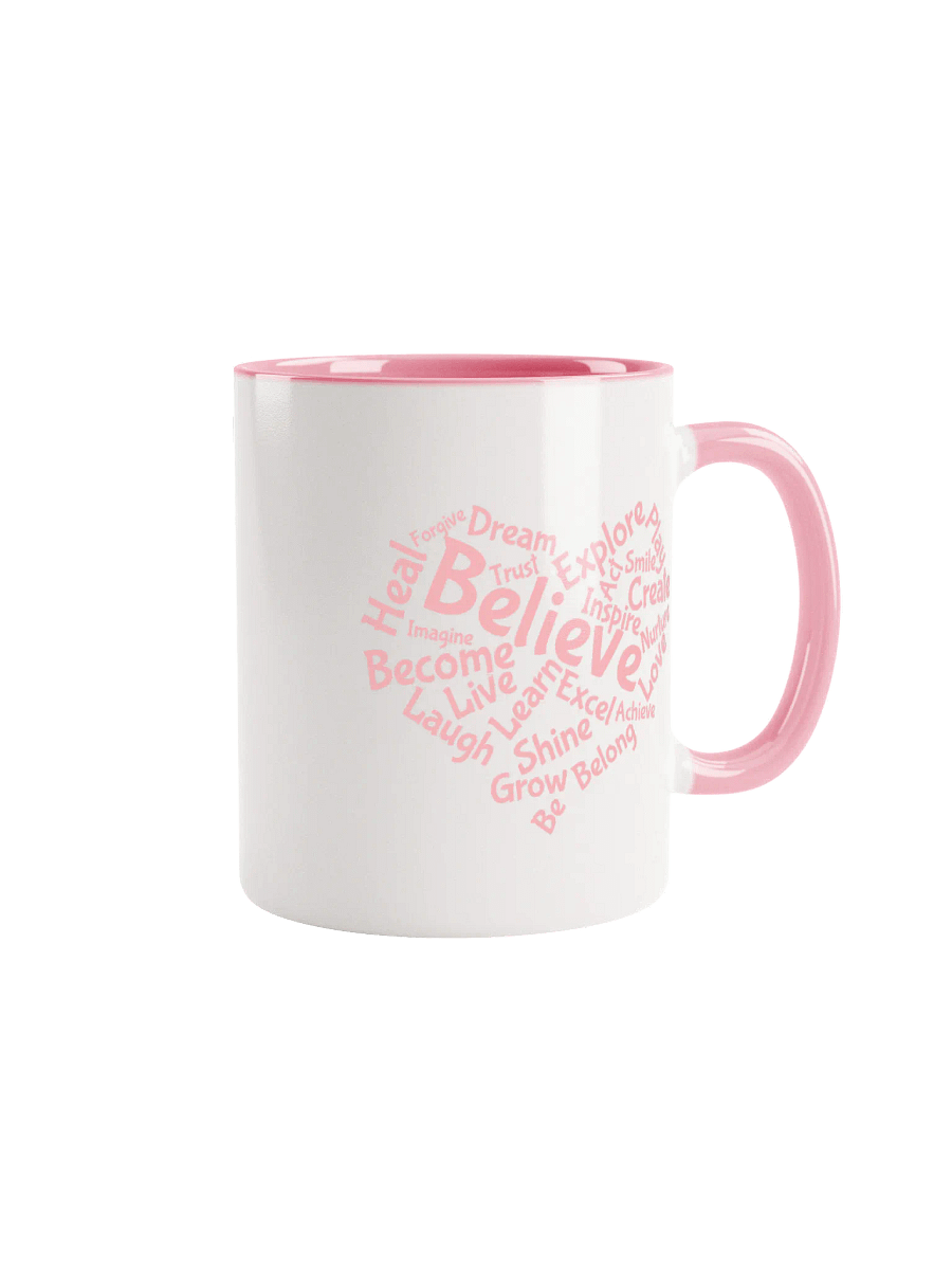 Motivational Heart Word Cloud Mug - with pink inner product image (4)