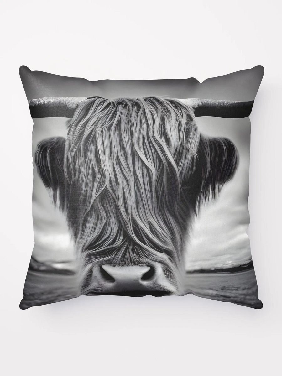 Black & White Highland Cow Photo Pillow product image (6)