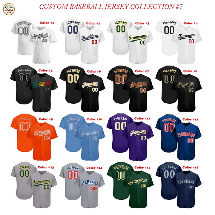 Authentic Baseball Jersey, Custom Baseball Jersey, Personalized Sport Jersey, All Color With No Lines product image (1)