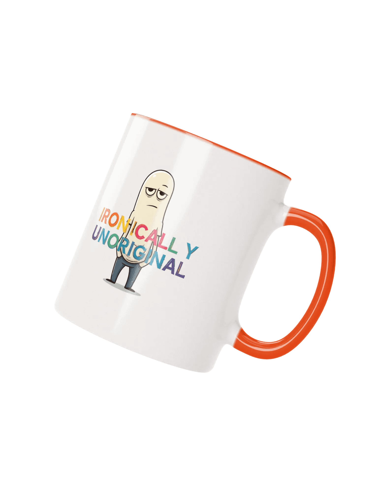 "Ironically Unoriginal" Ceramic Mug with Color Inside product image (3)