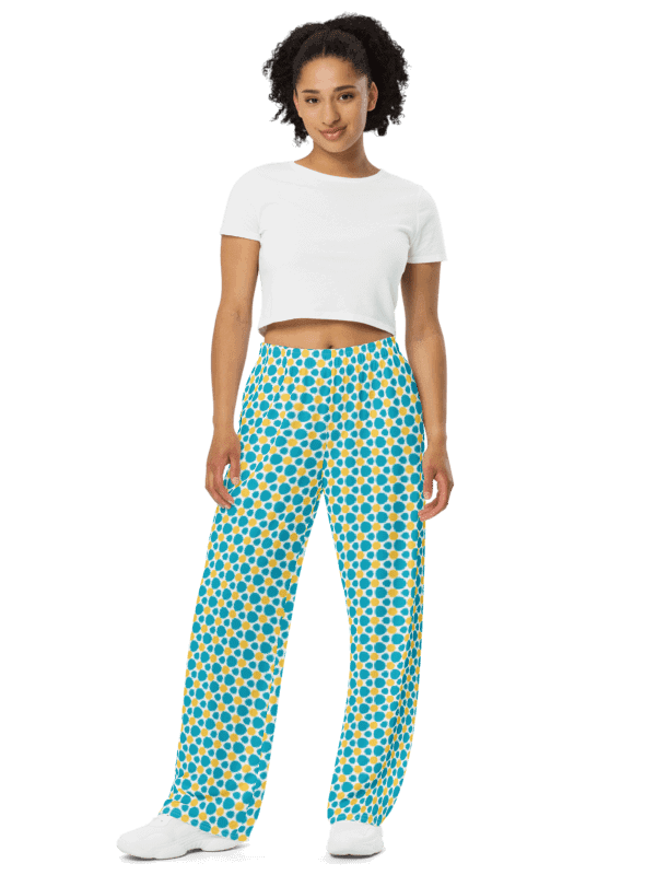 Turquoise and Yellow Stones Wide-Leg Pants product image (1)